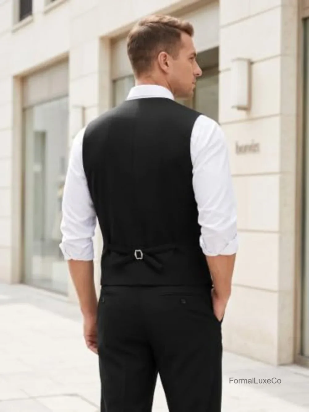 Men's Slim Fit Suit Vest Dress Waistcoat Business Casual Formal Wear